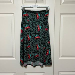 Lularoe azure bird skirt medium NWOT